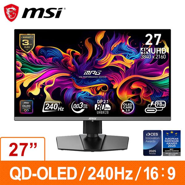 微星MSI MPG 272URX QD-OLED (26.5吋電競顯示器)