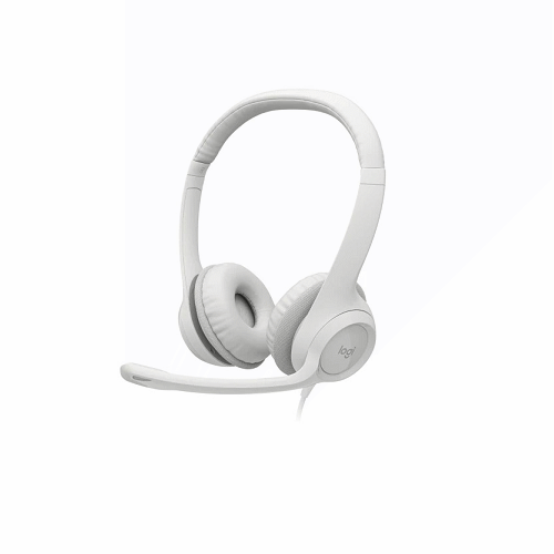 羅技 H390 USB 有線耳機麥克風-珍珠白
