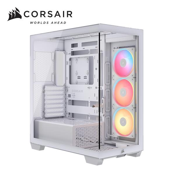 海盜船Corsair 3500X 全景玻璃透側 E-ATX機殼【白｜附LX120R炫光風扇*3】
