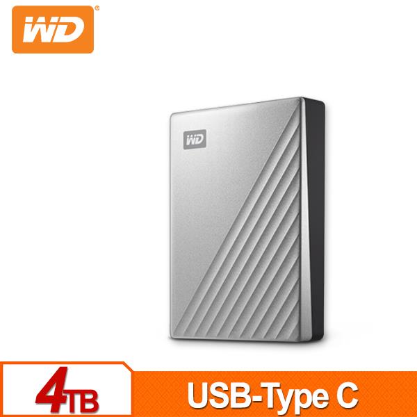 WD My Passport Ultra 4TB(炫光銀) 2.5吋USB-C行動硬碟