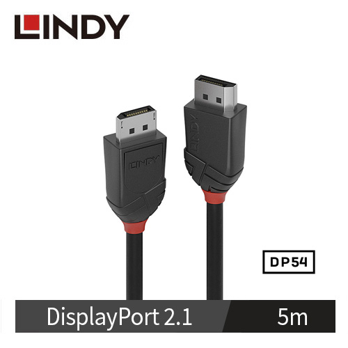 LINDY林帝 BLACK LINE DP 2.1版 54G 公 to 公 傳輸線, 5m