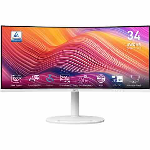 MSI Modern MD342CQPW 曲面美型螢幕 (34型/2K/HDMI/喇叭/VA)