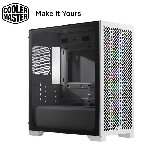 酷碼Cooler Master Elite 302 電腦機殼(白色)/強化玻璃側板/內含 12cm ARGB 風扇*4