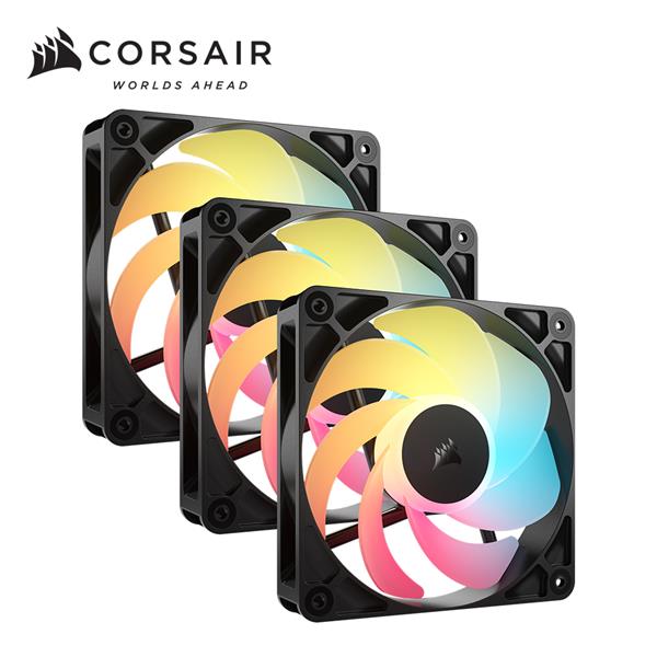 海盜船Corsair RS120-R ARGB PWM 反向機殼風扇組【黑｜3入】