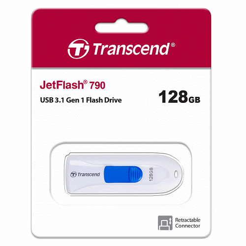 TRANSCEND JetFlash790 128GB 隨身碟(白)