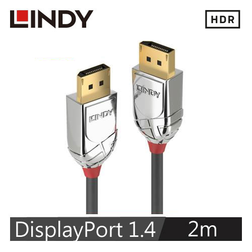 LINDY林帝 CROMO LINE DISPLAYPORT 1.4版 公 TO 公 傳輸線 2M
