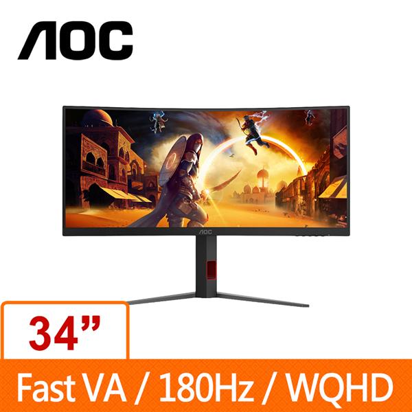 AOC Gaming 34型 CU34G4 2K WQHD VA (可升降)曲面液晶電競螢幕