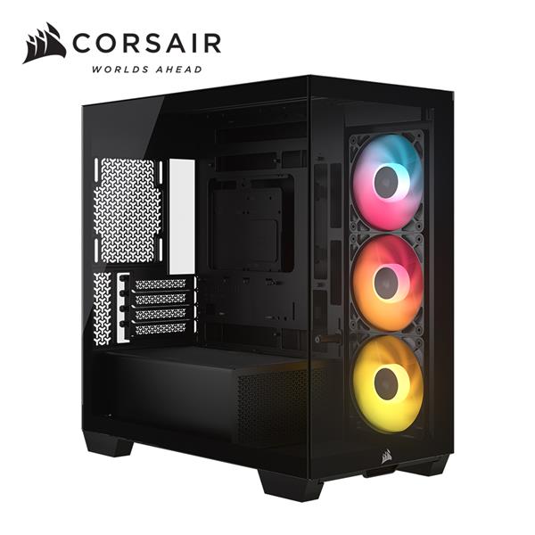 海盜船CORSAIR 2800X 黑 透側 MATX機殼 附RS120R ARGB風扇*3