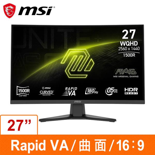 微星MSI MAG 275CQF E18 (27吋曲面電競顯示器)