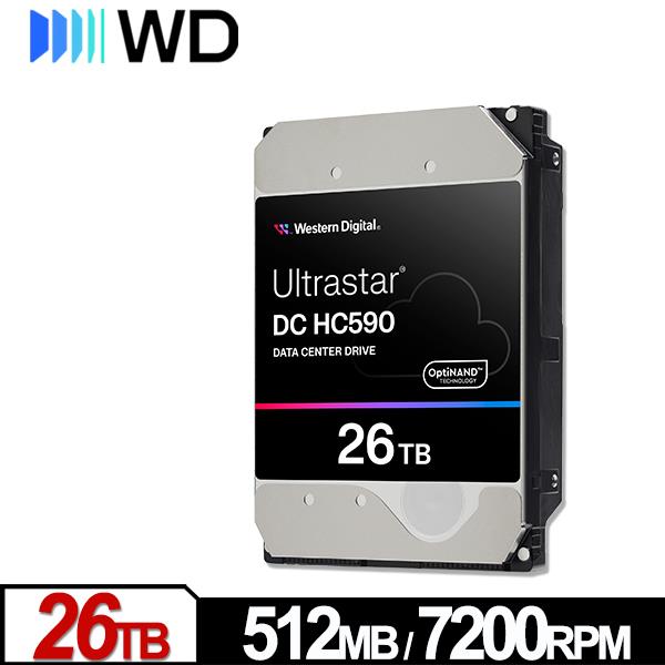 WD Ultrastar DC HC590 26TB 3.5吋企業級硬碟(0F65672)