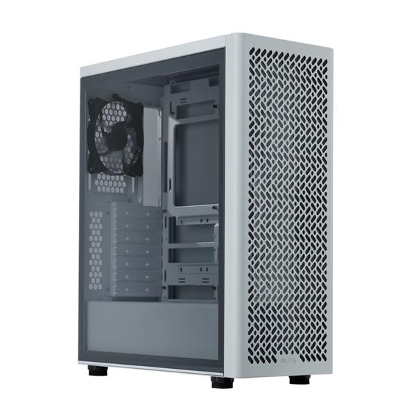 酷碼Cooler Master Elite 502 Lite 電腦機殼/強化玻璃側板/內含 12cm 風扇*1 (白色)