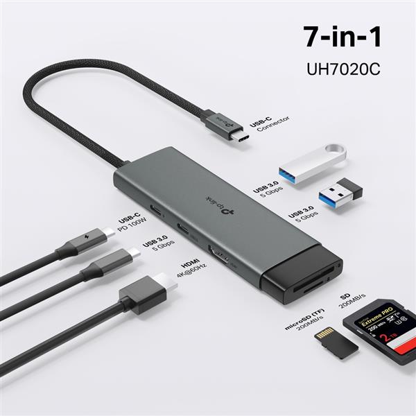 TP-LINK UH7020C(UN) 版本:1 USB Type-C 7埠集線器