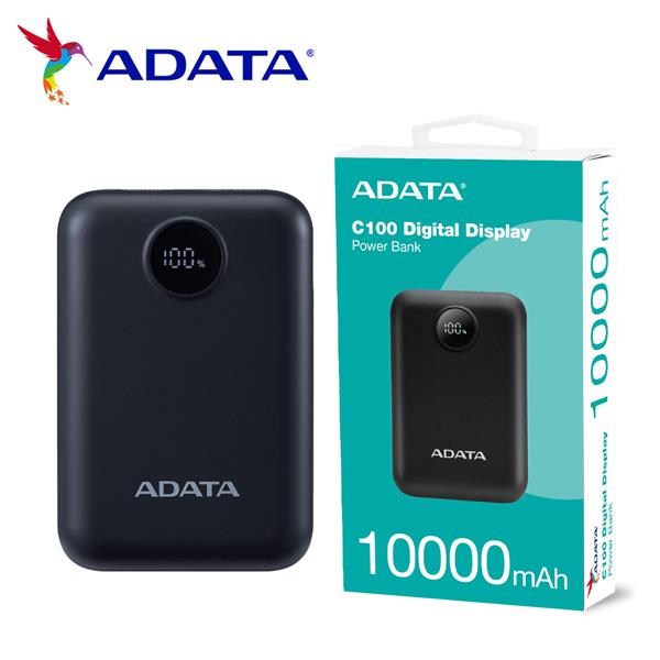 威剛 C100 Digital 10000mAh (黑色)PD/QC 20W高效快充行動電源