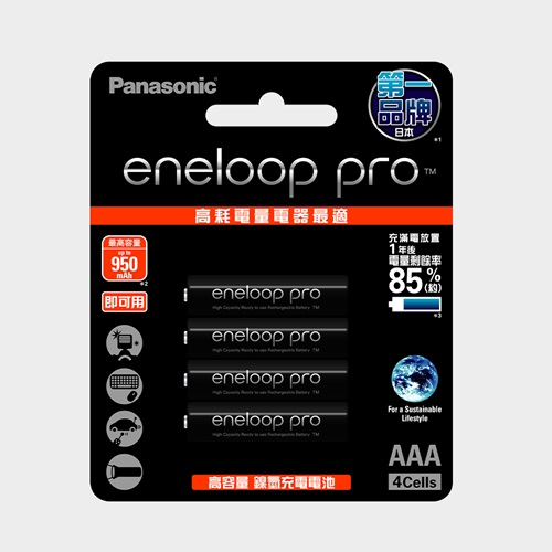 PANASONIC eneloop pro 高階4號充電電池4入 ( BK-4HCCE4BTW )