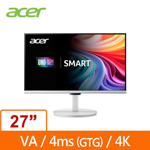 宏碁Acer 27型 DA271K VA 4K 智慧聯網 電腦螢幕