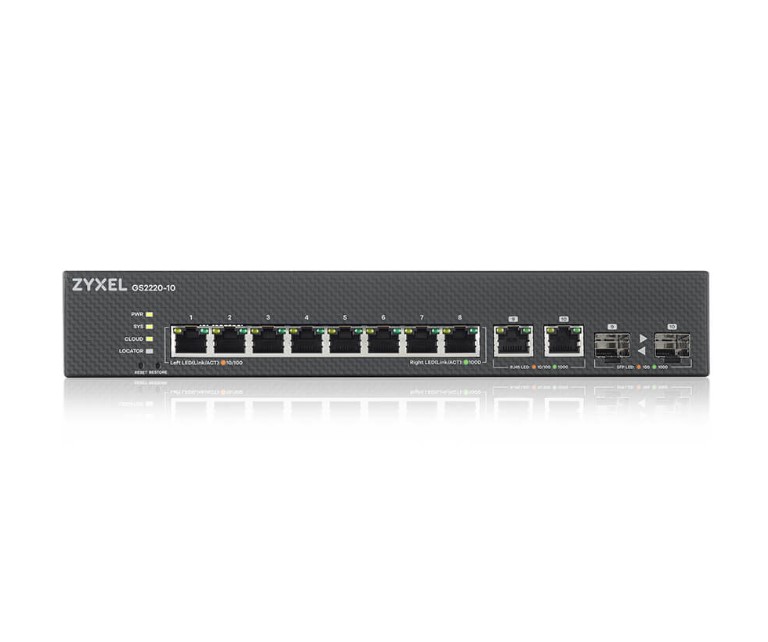 GS2220-10/8埠GbE+2埠Combo L2+網管型交換器