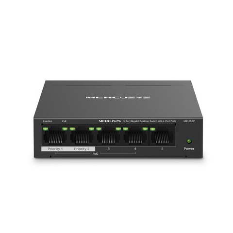 TP-LINK 【MERCUSYS水星】5 埠 Gigabit 桌上型交換器(含 4 埠 PoE+) ( MS105GP(UN) Ver:3.0 )