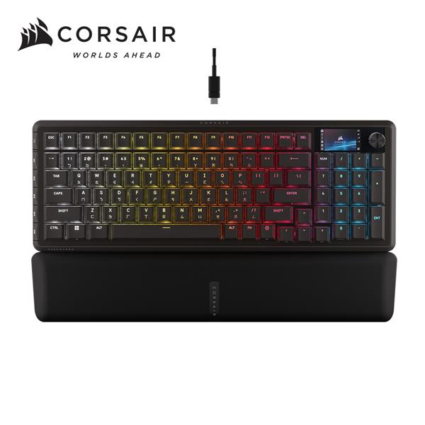 海盜船Corsair VANGUARD先鋒者Pro LCD RGB機械鍵盤【MGX磁軸 | 黑．中文】