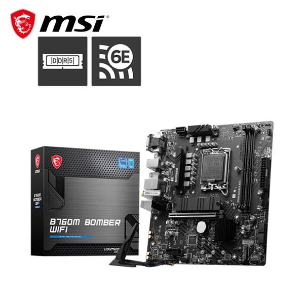 微星MSI B760M BOMBER WIFI DDR5 INTEL主機板
