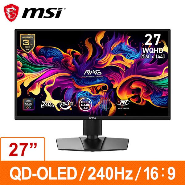 微星MSI MAG 272QP QD-OLED X24 (26.5吋電競顯示器)