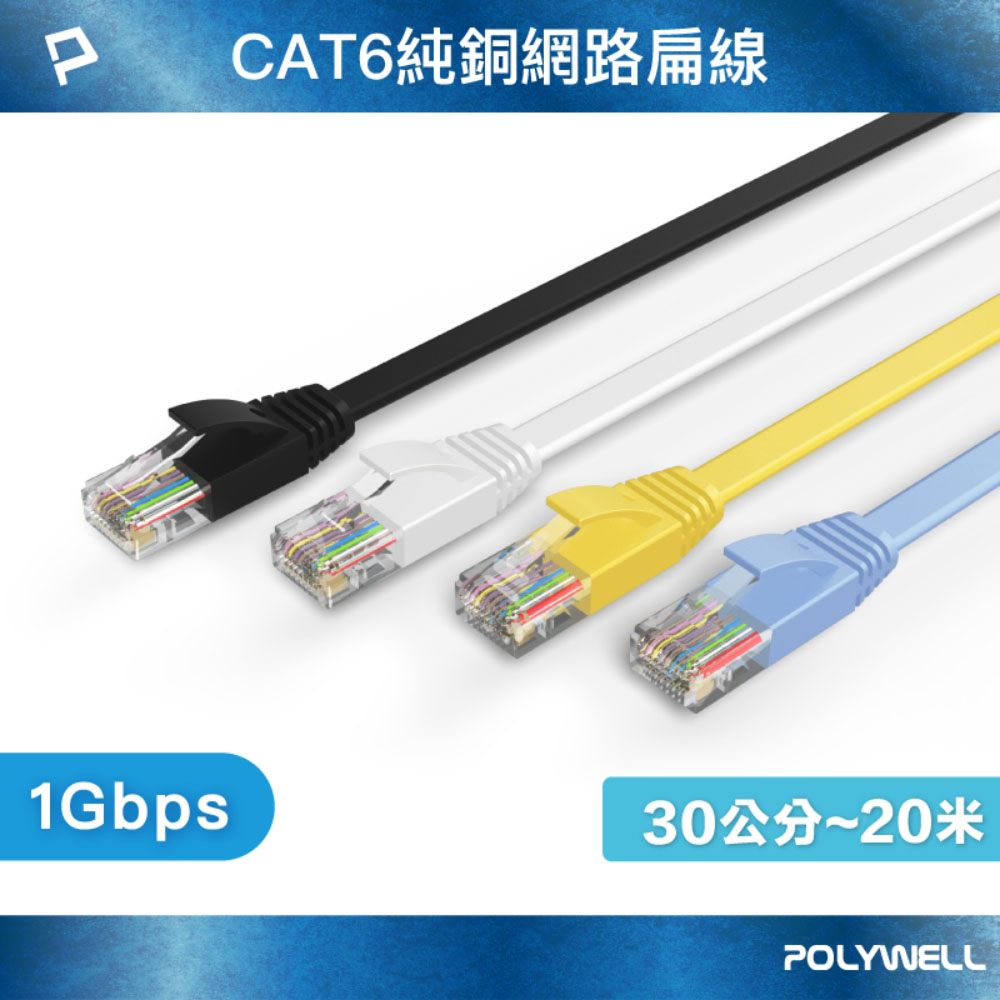 CAT6扁線 30公分~20米 高速網路線 RJ45 福祿克認證