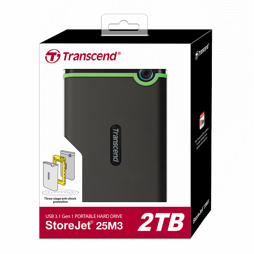 TRANSCEND 2TB 2.5吋 軍規級抗震行動硬碟