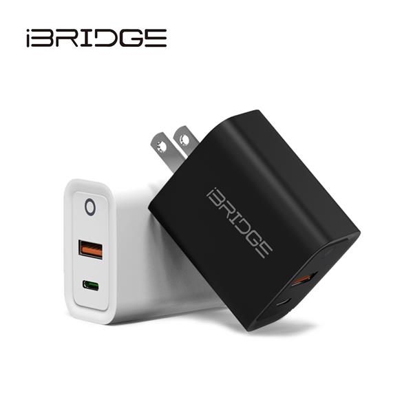iBRIDGE PD 20W 雙孔快速充電器 - 黑 (IBC007)