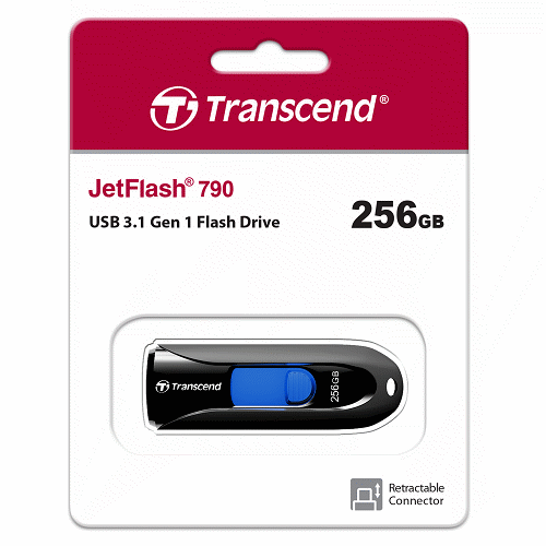 TRANSCEND JetFlash790 256GB 隨身碟(黑)