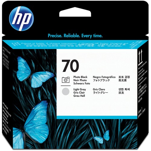 HP 70 黑色+亮灰色噴頭