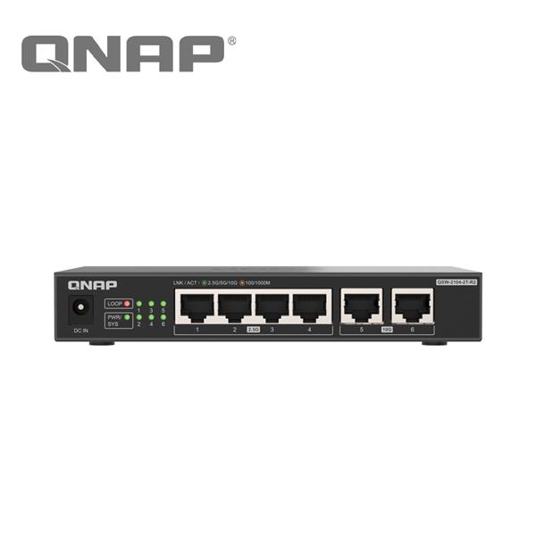 QNAP QSW-2104-2T-R2 6埠Multi-Gig 五速無網管型交換器