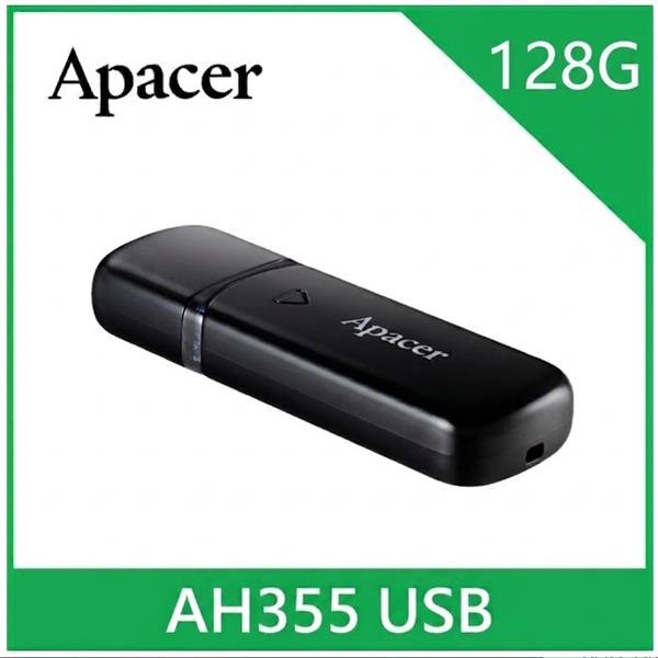 宇瞻 Apacer AH355 128GB USB 3.2 帽蓋隨身碟 - 黑