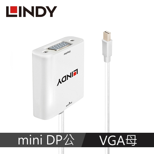 LINDY林帝 主動式 MINI DISPLAYPORT公 To VGA母 轉換器