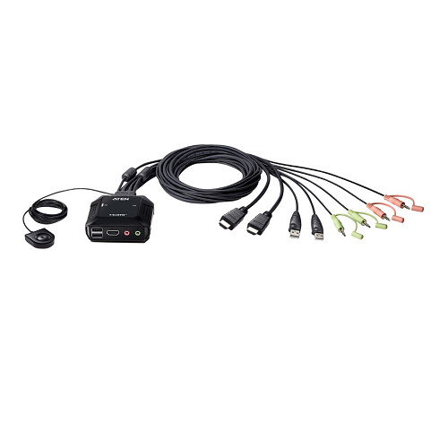 2-Port USB 4K HDMI Cable KVM Switch