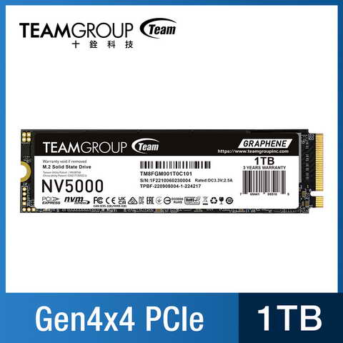 TEAM M.2-2280 PCI-E NV5000 1TB ( TM8FGM001T0C101 )