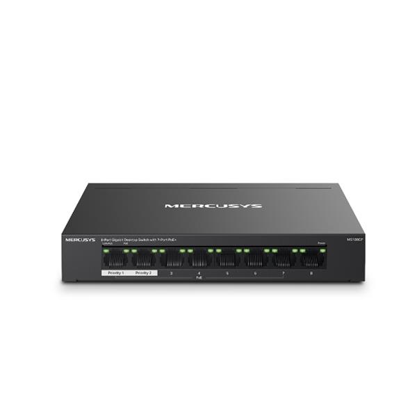 MERCUSYS MS108GP(UN) 版本:1.0 具有7個PoE+連接埠的8Gigabit埠桌上型交換器 (商用)