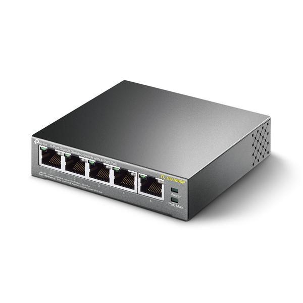 TP-LINK TL-SG1005P(UN)版本:6 5埠 Gigabit 桌上型交換器(含4埠 PoE+)(商用)