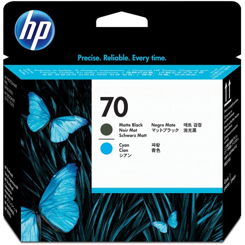 HP 70 霧黑+青藍色噴頭
