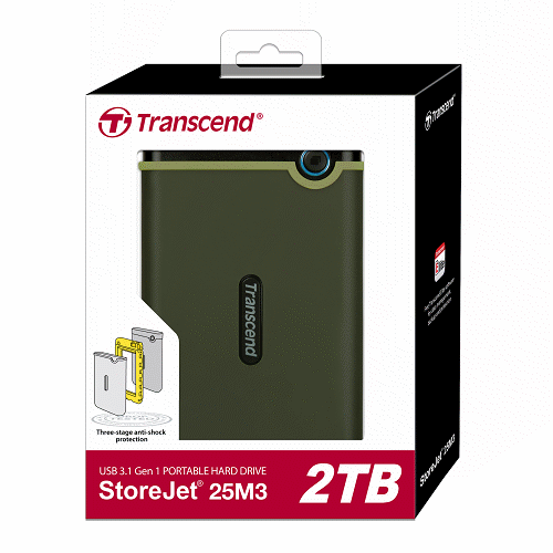 TRANSCEND 2TB 2.5吋 軍規級抗震行動硬碟