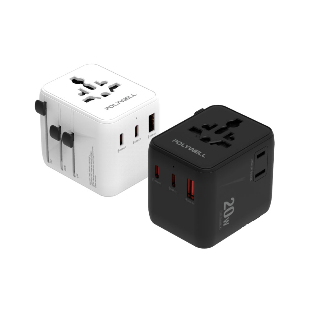 多國旅行充電轉接頭 20W 雙AC插座+雙C+USB快充 萬國旅行充 BSMI免驗
