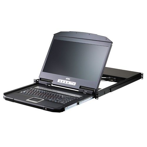 16埠PS/2-USB VGA單滑軌寬螢幕LCD KVM多電腦切換器