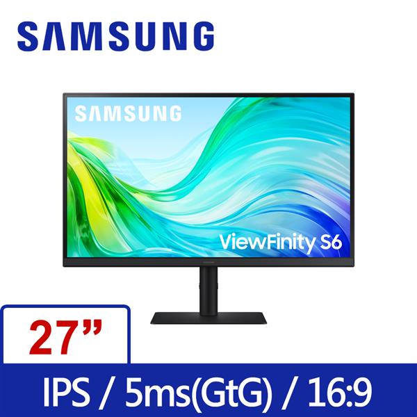 三星SAMSUNG S27F612EAC ViewFinity S6 2K 100Hz旋轉升降創作者色彩專業螢幕