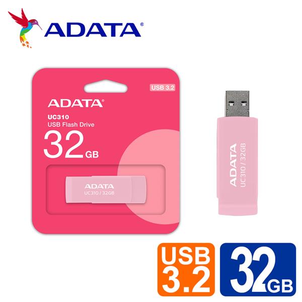 威剛 UC310 32GB USB3.2旋轉隨身碟(粉)