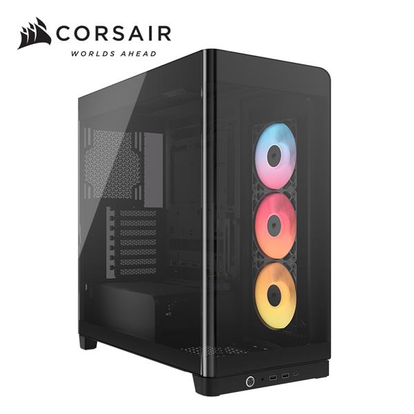 海盜船Corsair Frame 4500X 一體式全景玻璃 E-ATX機殼【黑｜附RS120R炫光風扇*3】
