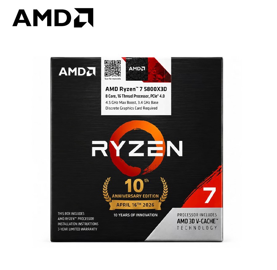 AMD Ryzen 7 5800X3D 十週年紀念版 ( 100-100000651POF )
