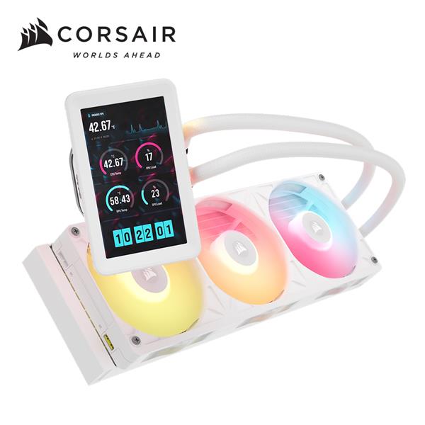海盜船Corsair 二代 iCUE LINK TITAN 360 LCD RX ARGB CPU水冷散熱器【白】