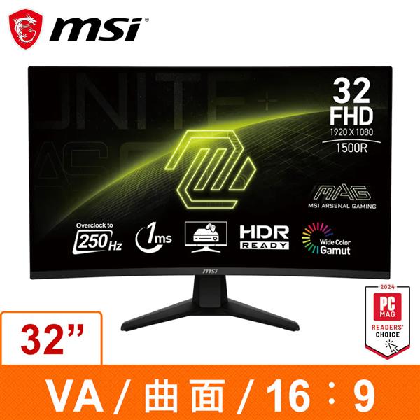 微星MSI MAG 32C6X (31.5吋電競曲面顯示器)