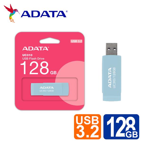 威剛 UC310 128GB USB3.2旋轉隨身碟(藍)