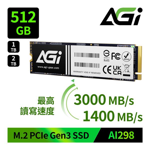 AGI AI298 512GB Gen3x4 SSD