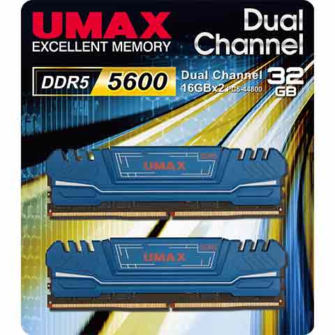 UMAX DDR5 5600 32GB (16GX2) 2048X8 ( UMAX DDR5 5600 32GB (16GX2) 2048X8 )