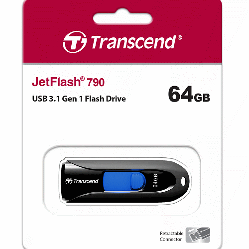TRANSCEND JetFlash790 64GB 隨身碟(黑)